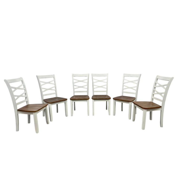 Red Barrel Studio Jordian 6pc Dining Chair Set · Two-Tone Cherry & White · Mango Wood