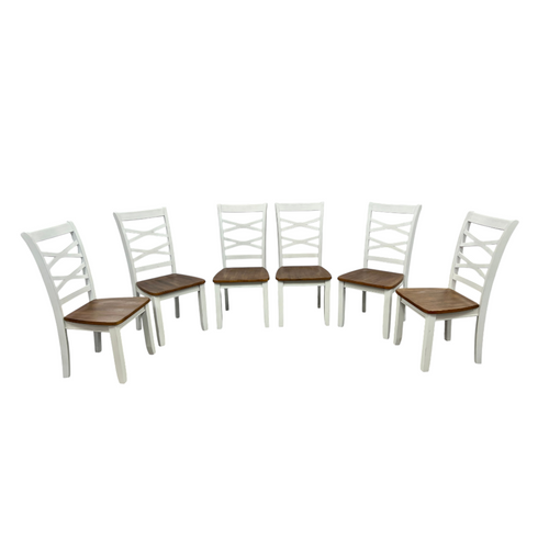Red Barrel Studio Jordian 6pc Dining Chair Set · Two-Tone Cherry & White · Mango Wood, image 2