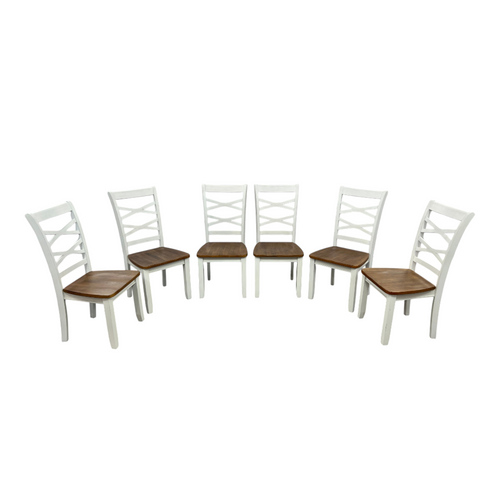 Red Barrel Studio Jordian 6pc Dining Chair Set · Two-Tone Cherry & White · Mango Wood, image 3