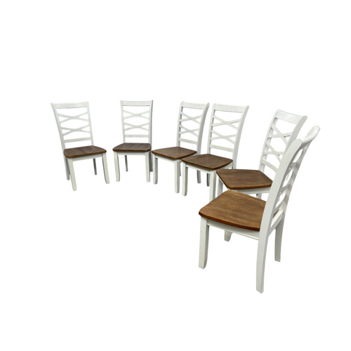 Red Barrel Studio Jordian 6pc Dining Chair Set · Two-Tone Cherry & White · Mango Wood, image 4