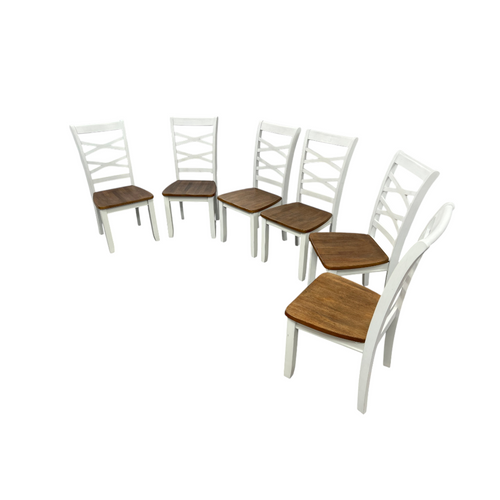 Red Barrel Studio Jordian 6pc Dining Chair Set · Two-Tone Cherry & White · Mango Wood, image 6