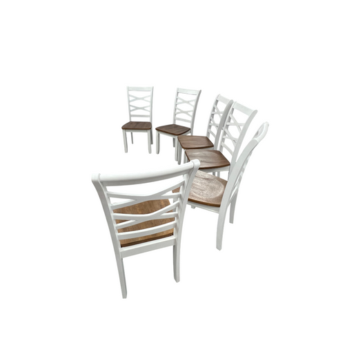 Red Barrel Studio Jordian 6pc Dining Chair Set · Two-Tone Cherry & White · Mango Wood, image 7