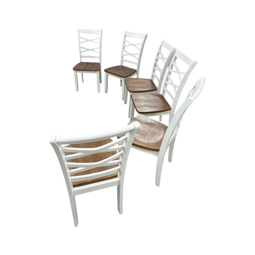 Red Barrel Studio Jordian 6pc Dining Chair Set · Two-Tone Cherry & White · Mango Wood, image 8
