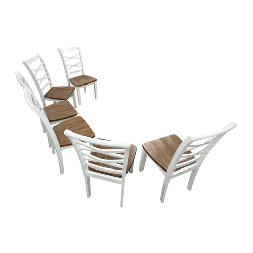 Red Barrel Studio Jordian 6pc Dining Chair Set · Two-Tone Cherry & White · Mango Wood, image 12