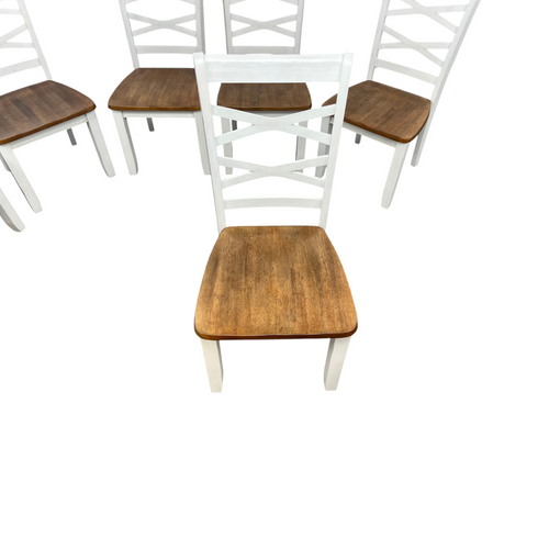 Red Barrel Studio Jordian 6pc Dining Chair Set · Two-Tone Cherry & White · Mango Wood, image 20