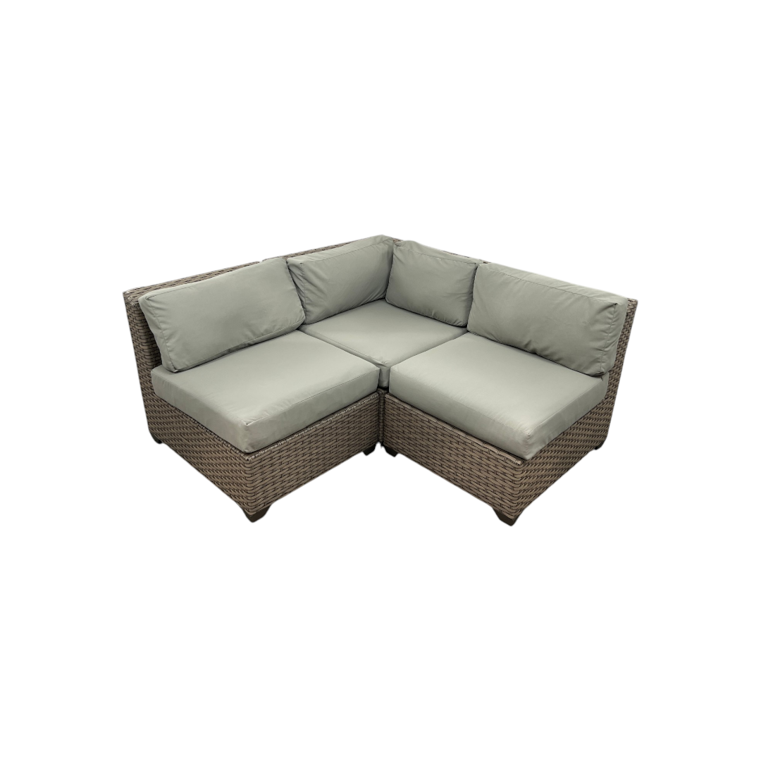 Wade Logan Bryonny Wicker 3 - Person Modular Patio Conversation Set With Cushions
