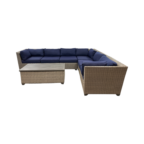 Wildon Home Estes PVC Wicker 6-Person Seating Group with Sunbrella Cushions, image 1
