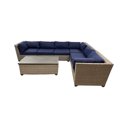 Wildon Home Estes PVC Wicker 6-Person Seating Group with Sunbrella Cushions, image 2
