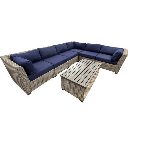 Wildon Home Estes PVC Wicker 6-Person Seating Group with Sunbrella Cushions, image 14