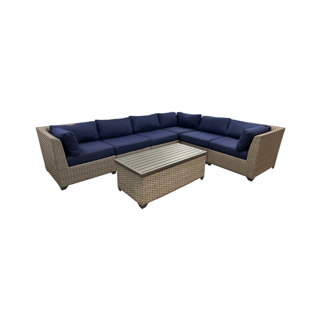 Wildon Home Estes PVC Wicker 6-Person Seating Group with Sunbrella Cushions