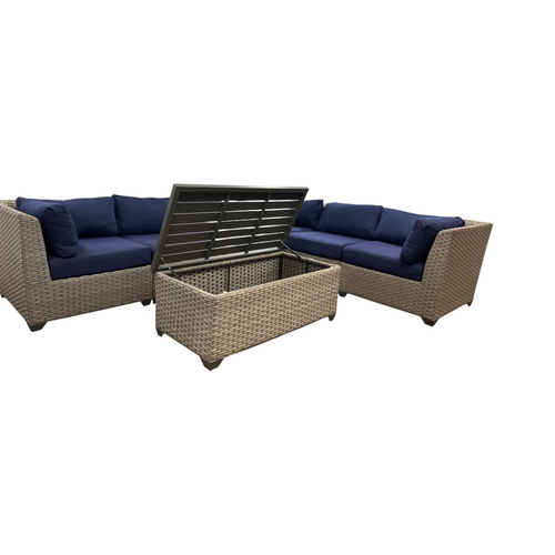 Wildon Home Estes PVC Wicker 6-Person Seating Group with Sunbrella Cushions, image 20