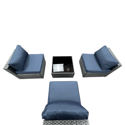 Latitude Run Kalinowski 4-Piece Outdoor Patio Furniture Set With Splash Proof Cushions Tempered Glass Coffee Table And Adjustable Feet Wicker Sofa With Seat Clips For Stability, image 10