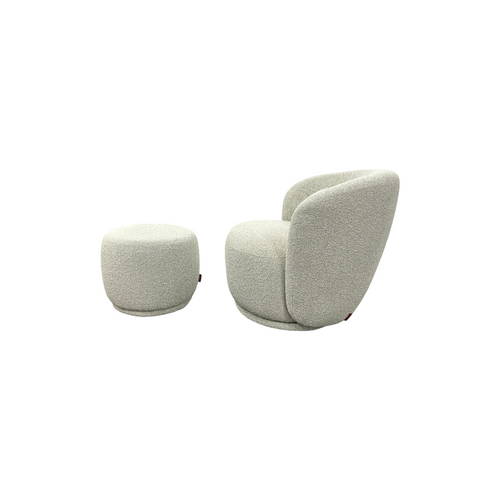 Castlery Avery Performance Bouclé Swivel Armchair with Ottoman, image 5