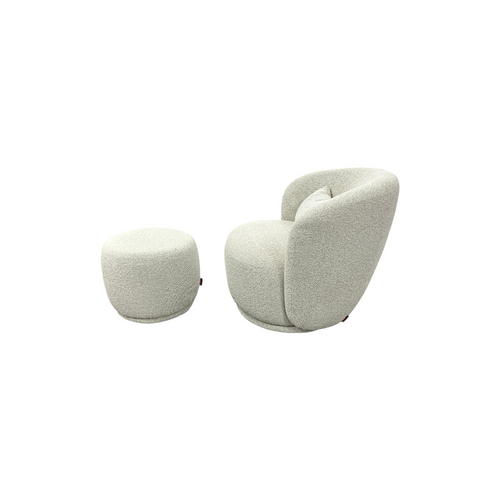 Castlery Avery Performance Bouclé Swivel Armchair with Ottoman, image 6