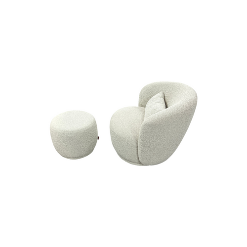 Castlery Avery Performance Bouclé Swivel Armchair with Ottoman, image 7