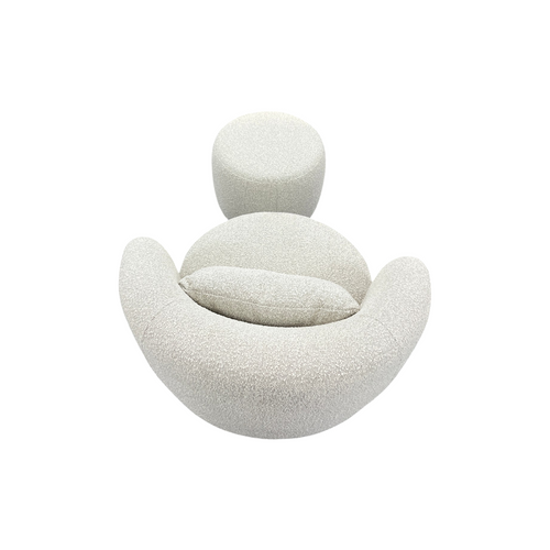 Castlery Avery Performance Bouclé Swivel Armchair with Ottoman, image 12