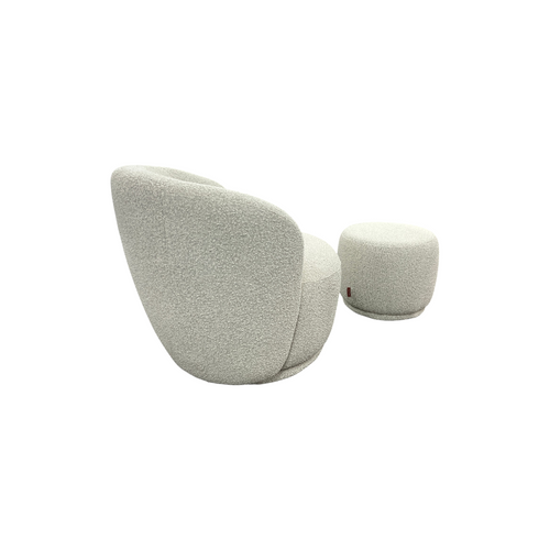 Castlery Avery Performance Bouclé Swivel Armchair with Ottoman, image 13