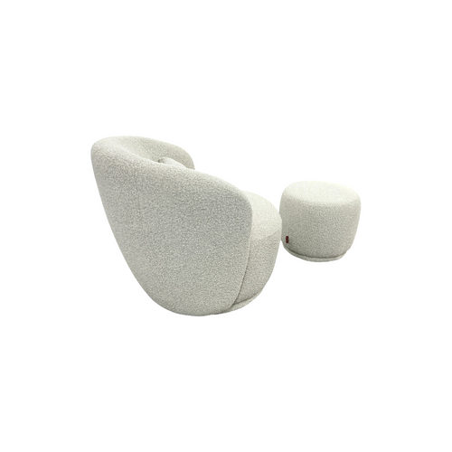Castlery Avery Performance Bouclé Swivel Armchair with Ottoman, image 14