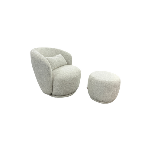 Castlery Avery Performance Bouclé Swivel Armchair with Ottoman, image 16