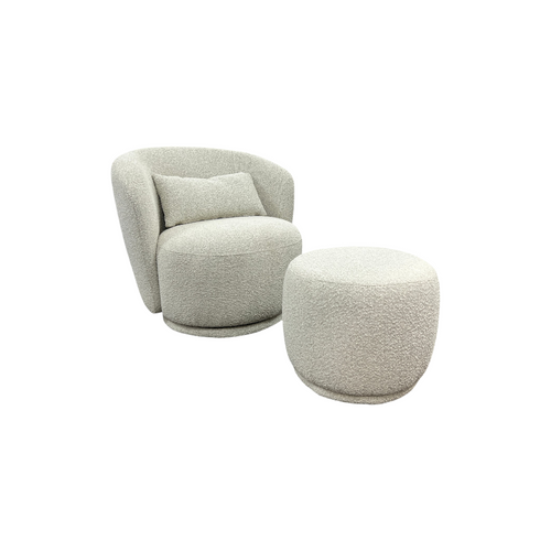 Castlery Avery Performance Bouclé Swivel Armchair with Ottoman, image 19