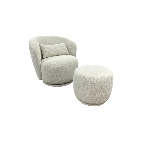 Castlery Avery Performance Bouclé Swivel Armchair with Ottoman, image 20