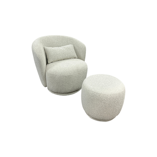 Castlery Avery Performance Bouclé Swivel Armchair with Ottoman, image 21