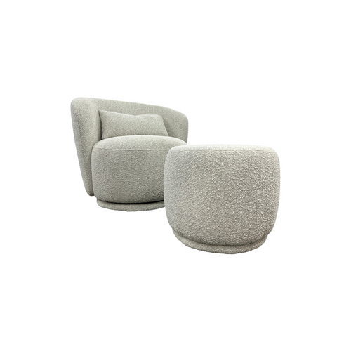 Castlery Avery Performance Bouclé Swivel Armchair with Ottoman, image 23