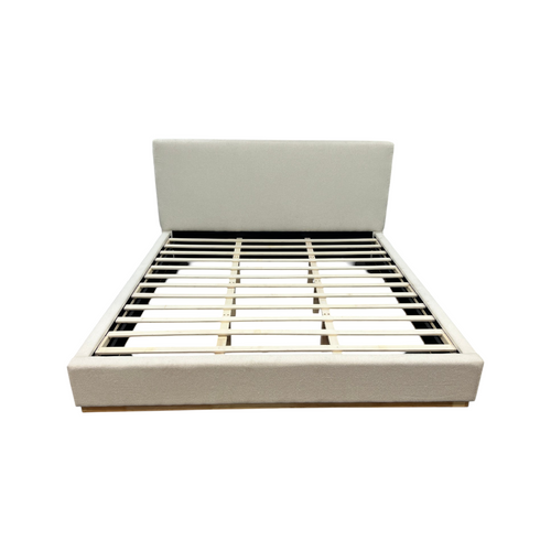 Ebern Designs Aspen Wood Base Upholstered Boucle Platform King Bed, image 2