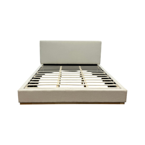 Ebern Designs Aspen Wood Base Upholstered Boucle Platform King Bed, image 17