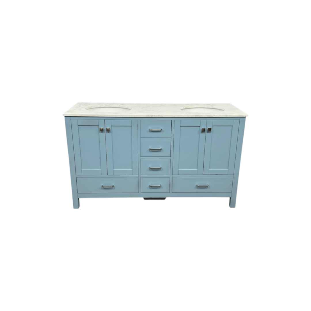 Wade Logan Claudett 60'' Double Bathroom Vanity with Top