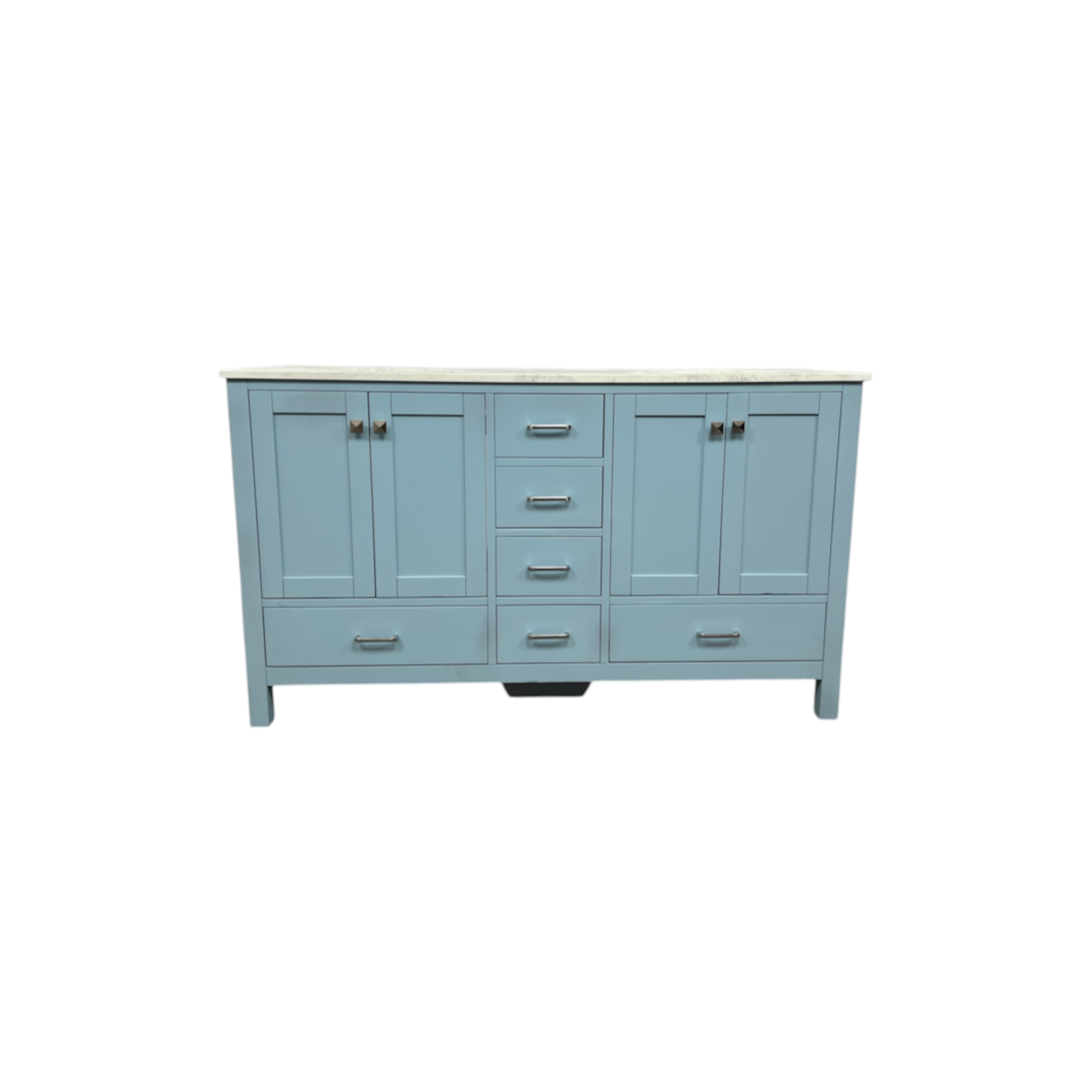Wade Logan Claudett 60'' Double Bathroom Vanity with Top