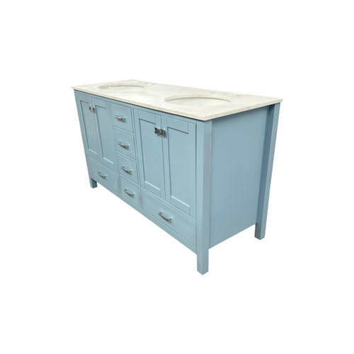 Wade Logan Claudett 60'' Double Bathroom Vanity with Top, image 5