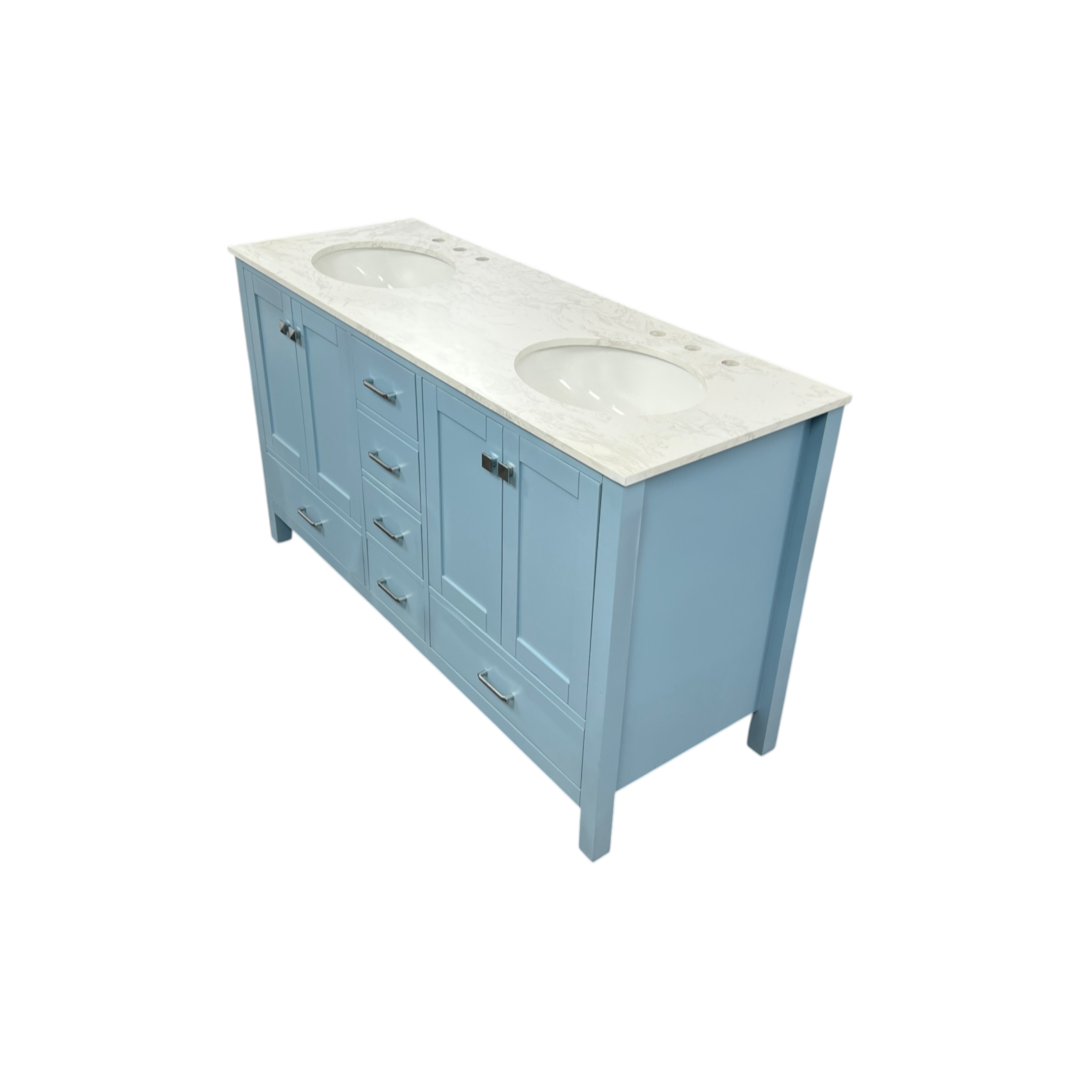 Wade Logan Claudett 60'' Double Bathroom Vanity with Top