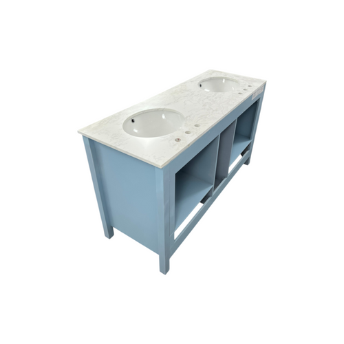 Wade Logan Claudett 60'' Double Bathroom Vanity with Top, image 12
