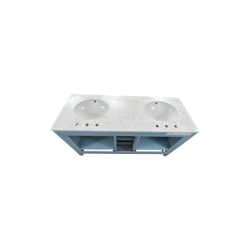 Wade Logan Claudett 60'' Double Bathroom Vanity with Top, image 13