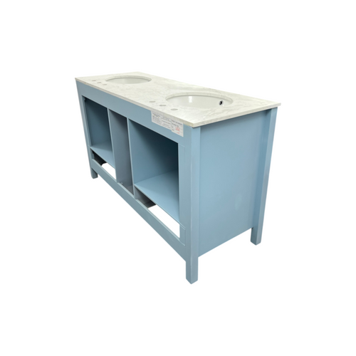 Wade Logan Claudett 60'' Double Bathroom Vanity with Top, image 14