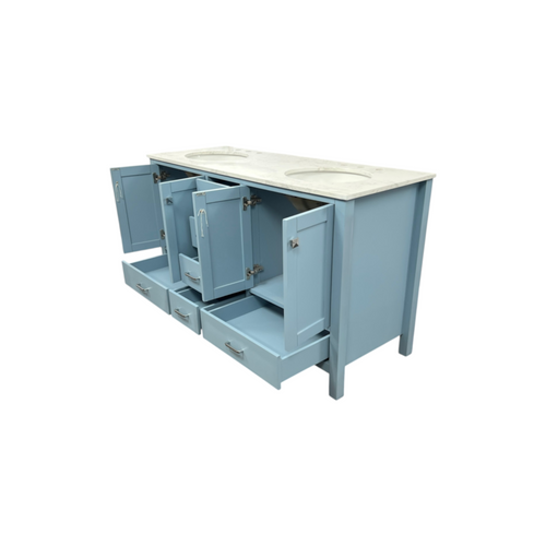 Wade Logan Claudett 60'' Double Bathroom Vanity with Top, image 24
