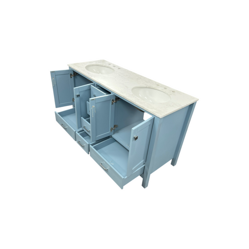 Wade Logan Claudett 60'' Double Bathroom Vanity with Top, image 25