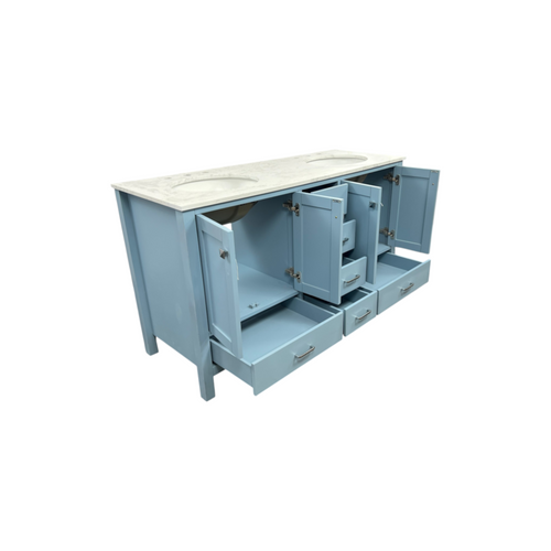 Wade Logan Claudett 60'' Double Bathroom Vanity with Top, image 26