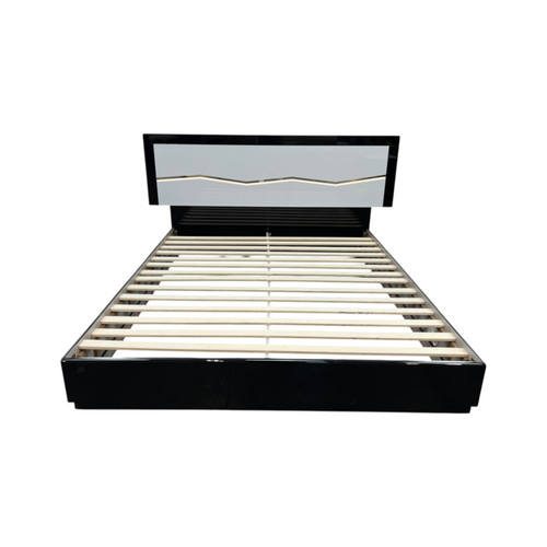 Orren Ellis Jinn Upholstered LED Lighted High Gloss Platform California King Bed, image 1