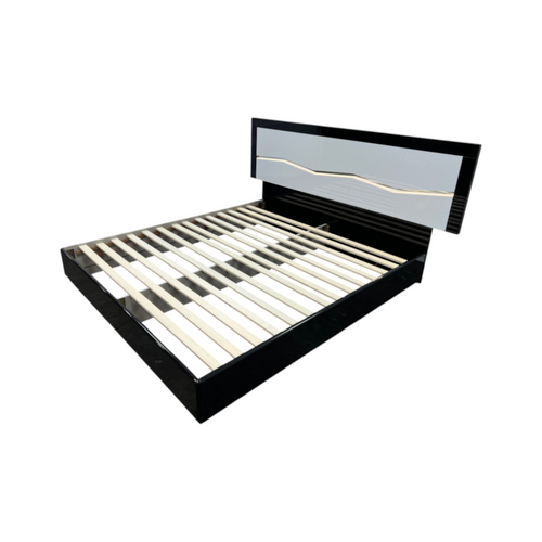 Orren Ellis Jinn Upholstered LED Lighted High Gloss Platform California King Bed, image 3