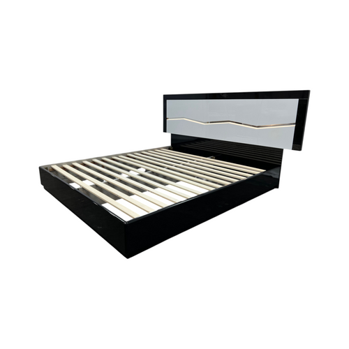 Orren Ellis Jinn Upholstered LED Lighted High Gloss Platform California King Bed, image 4