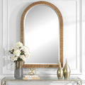 Joss & Main Adrianne Solid Wood / Rattan Arch Wall Mirror