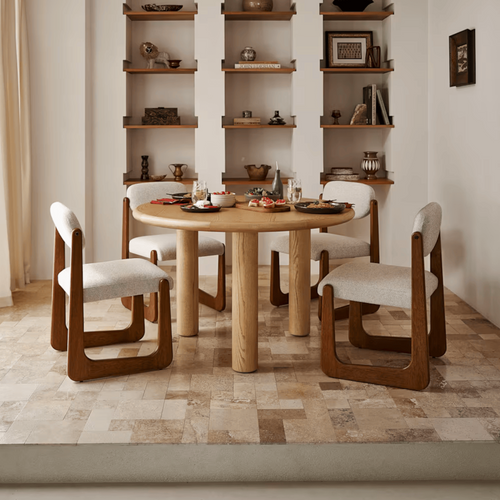 Castlery Ashen Round Dining Table, image 1