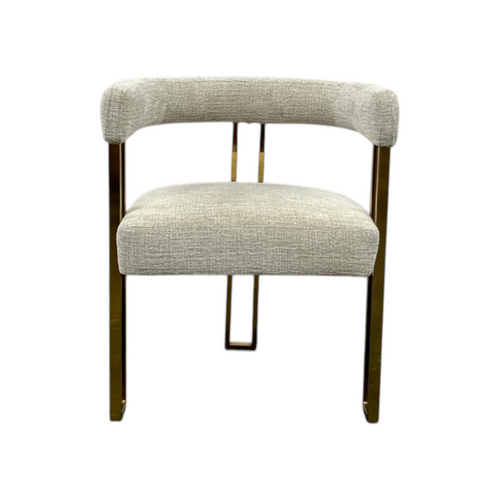 Everly Quinn Rienna Chenille Upholstered Gold Kitchen Dining Armchair (Set of 4), image 3