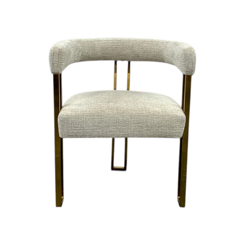 Everly Quinn Rienna Chenille Upholstered Gold Kitchen Dining Armchair (Set of 4), image 4