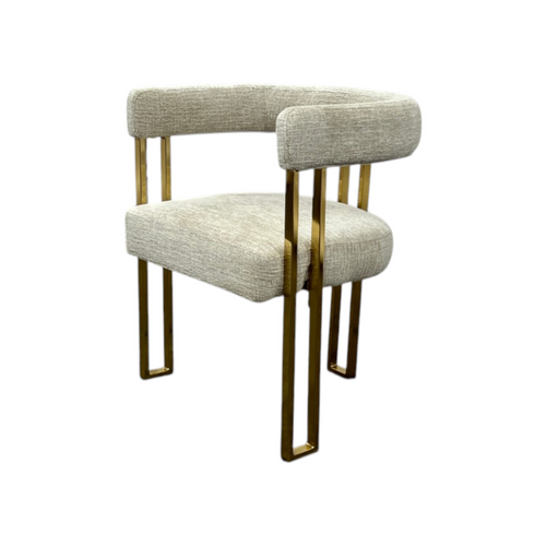 Everly Quinn Rienna Chenille Upholstered Gold Kitchen Dining Armchair (Set of 4), image 6