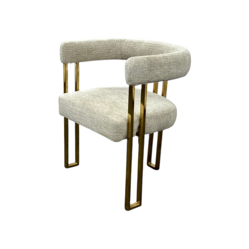 Everly Quinn Rienna Chenille Upholstered Gold Kitchen Dining Armchair (Set of 4), image 7