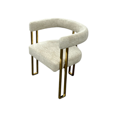Everly Quinn Rienna Chenille Upholstered Gold Kitchen Dining Armchair (Set of 4), image 8