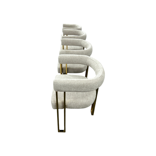 Everly Quinn Rienna Chenille Upholstered Gold Kitchen Dining Armchair (Set of 4), image 12